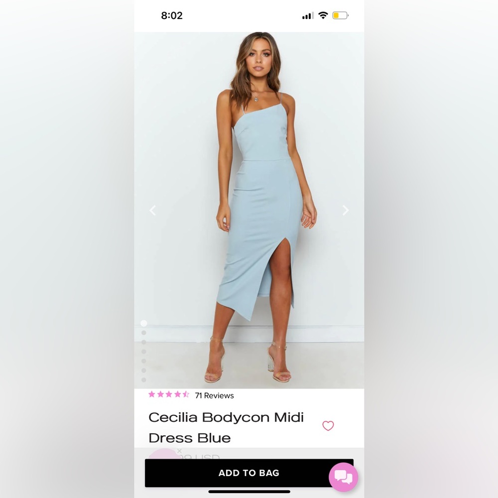 Cecilia Bodycon Midi Dress Blue